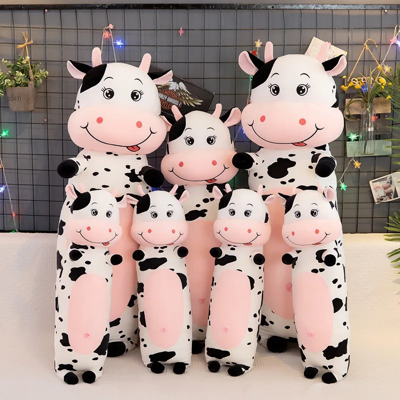 

Free ship 70/100cm cow pillows plush toy doll long pillow sleeping dolls for children's christmas birthday gift big stuffed toys