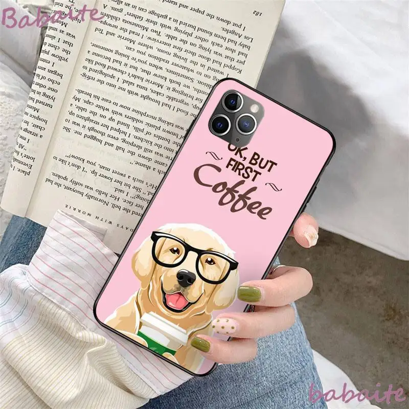 

Babaite Ok But First Coffee black Phone Case Hull for iPhone 8 7 6 6S Plus X XS MAX 5 5S SE XR 11 11pro promax