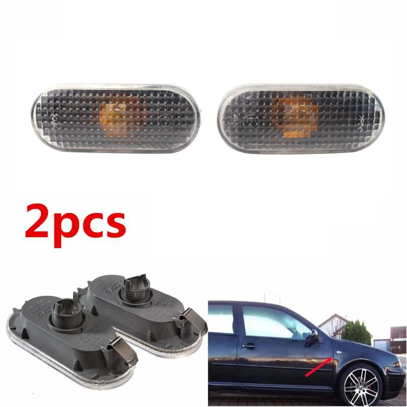 Silver Lens Amber Full LED Bumper Side Marker Light Kit for Golf MK3 1996-2002 3A0949117 Front Fender Blinker | Автомобили и