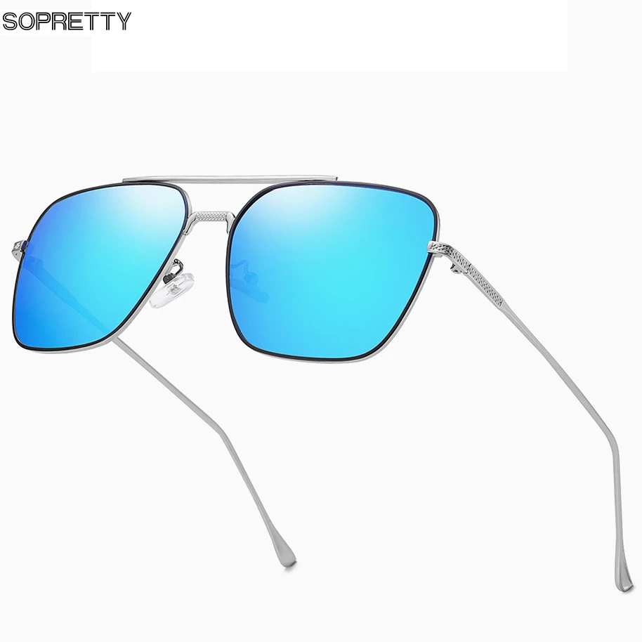 

2020 New Square TAC Polarized Driving Sunglasses for Men ,Metal Eyeglasses Mirrored UV Protection Sun Glasses S626