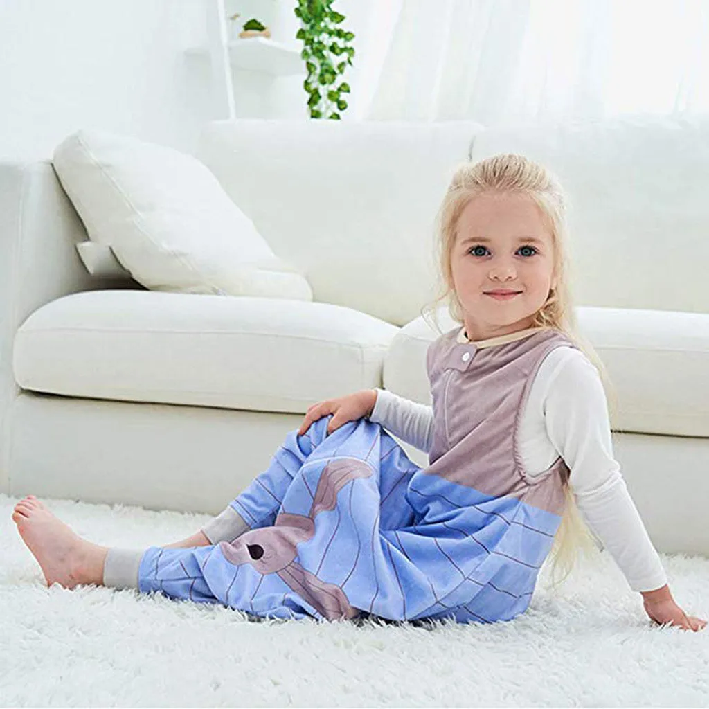 Детские месяцев флисовое ночное белье с героями мультфильмов теплый комбинезон