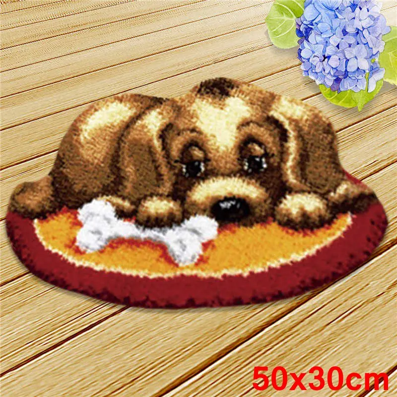 Christmas Embroidery Hook Rug Kit diy DIY Needlework Sets Unfinished Crocheting Yarn Mat Latch Picture Carpet Set F | Дом и сад