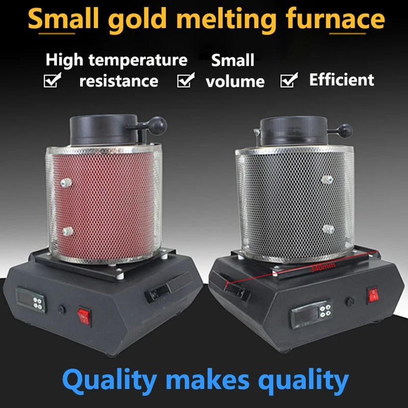 

110-220V Small Gold Melting Furnace Equipment 1400W High Temperature Resistance Melt Jewelry Copper Aaluminum Metal Melting Tool