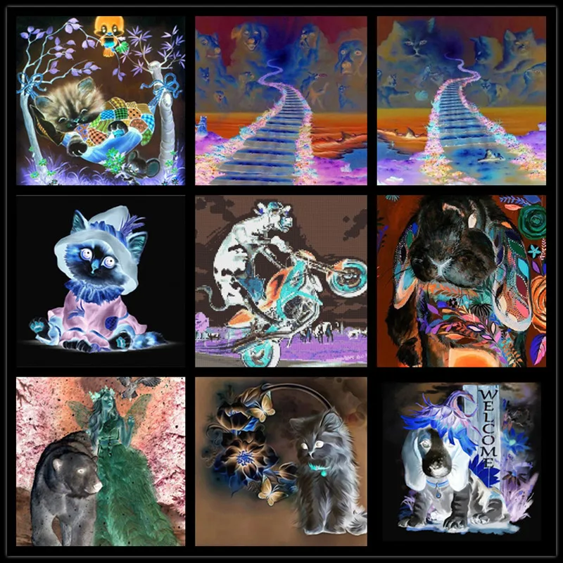 

5D DIY Diamond Painting Pet Posters Art Painting Wall Sticker Wall Paper Room Decor Cats Dogs Customize Any Picture In All Size