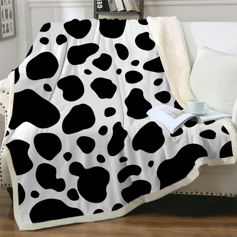 BeddingOutlet Pink Cow Sherpa Fleece Blanket Milk Cartoon Throw Cute Farm Animal Blanket Unicorn Cow Plush Blanket for Bed Couch