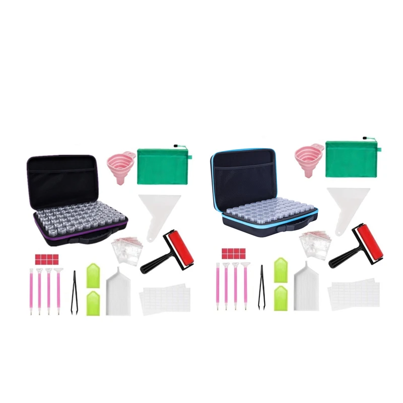

New 60 Slot Diamond Painting Storage Case,5D Diamond Painting Tools Set,Shockproof Container Jars for Jewelry Beads