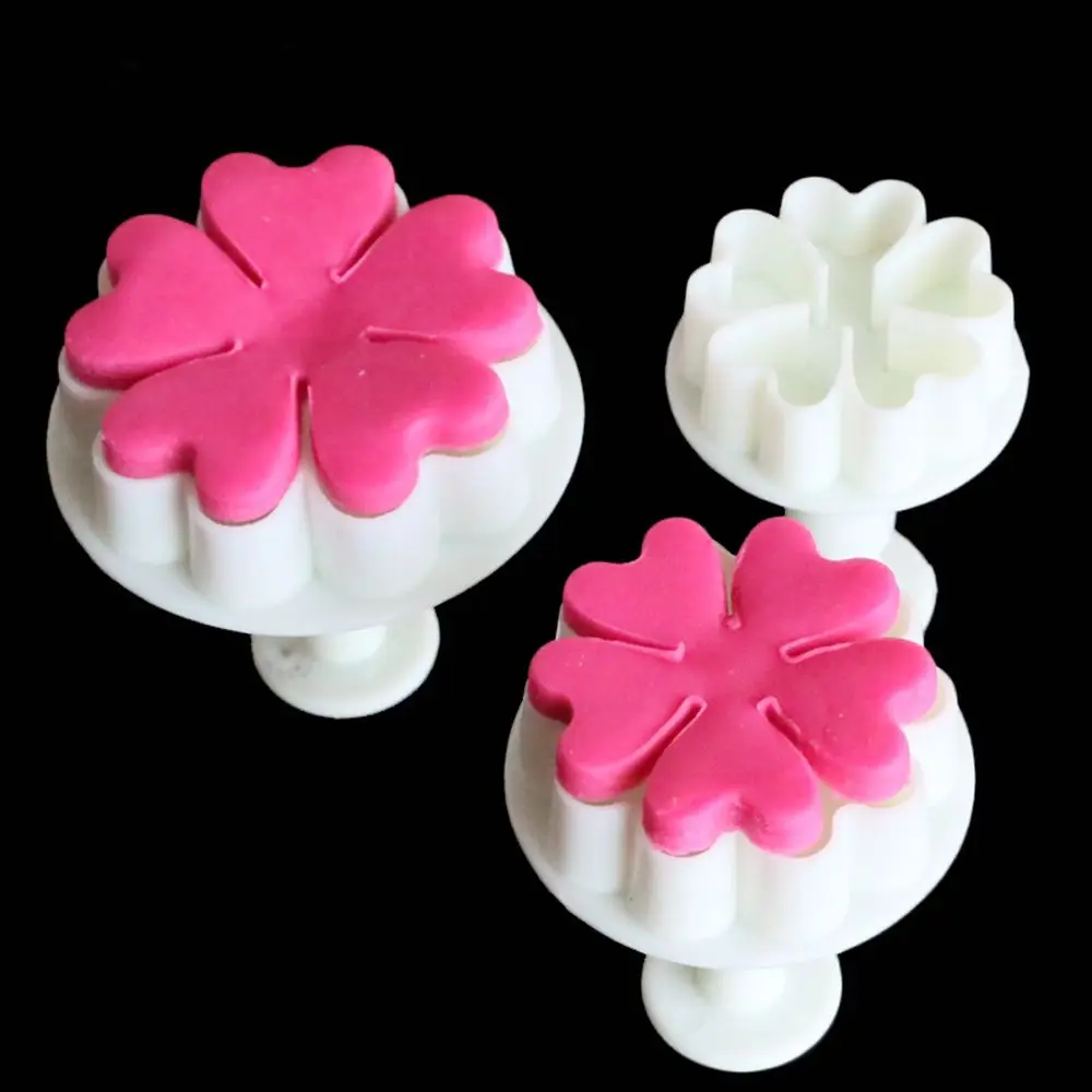 

3Pcs/Set Little Star Flower Plunger Fondant Decorating Biscuit Cookies Cutter Mold Sugarcraft Diy Mold Cake Decorating Tools