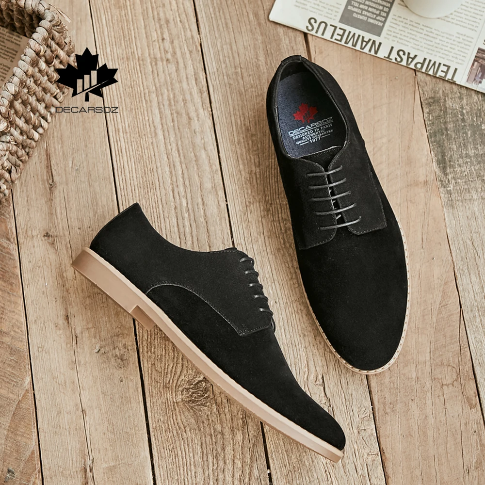 Новинка 2020 Черная мужская повседневная обувь Мужская модная замшевая офисная