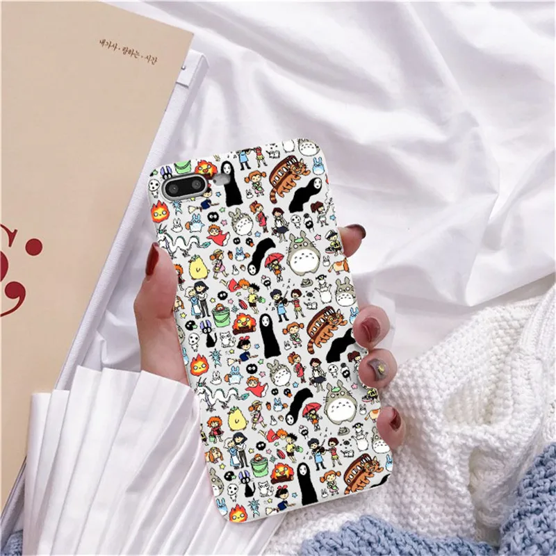Bonito Тоторо, гибли Аниме Миядзаки Viagem de Chihiro Kaonashi Мягкий ТПУ Caso de Telefone кларо Para iPhone 7 8 Plus 6 5 Max 4