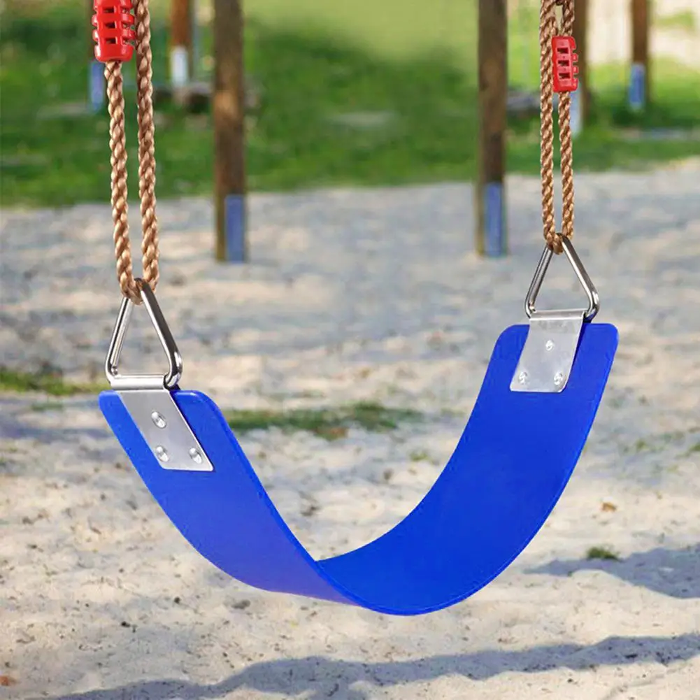 

Plastic Garden Swing Kids Hanging Seat Toys with Height Adjustable Ropes Indoor Outdoor Toys Rainbow Curved Board Swing Chair
