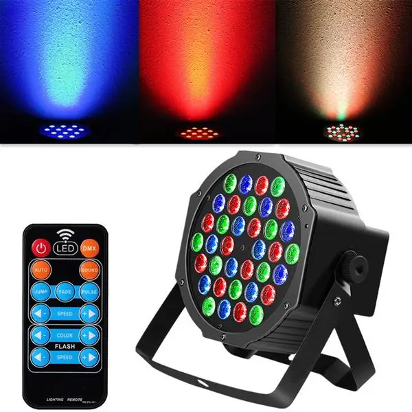 

36W 36-светодиодный RGB пульт дистанционного управления/Авто/звук Управление DMX512 высокое Яркость мини-диджей бар Вечеринка сцена лампа wit