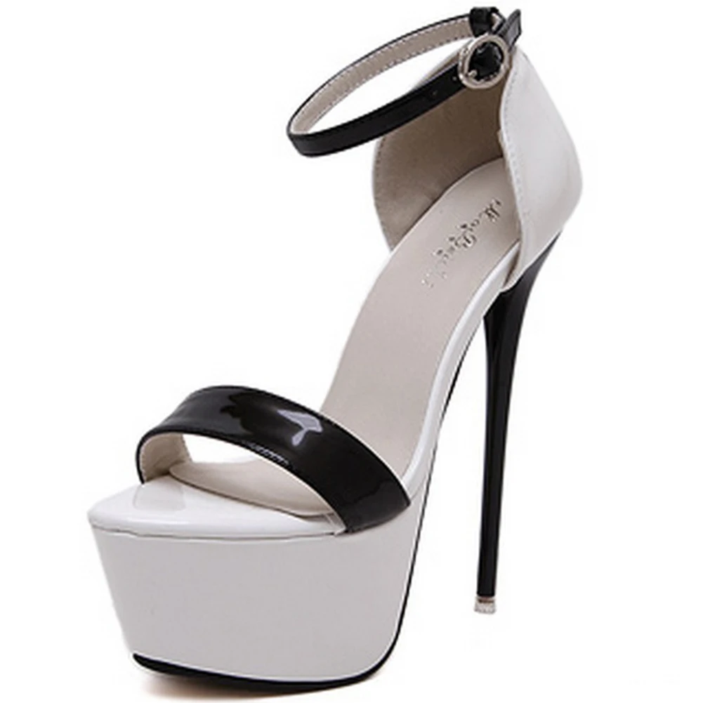 

SaraIris Cover Heel Buckle Strap Sandals Women Party Clubwear Sandals Ladies Open Toe Platform Extreme Heels Shoes