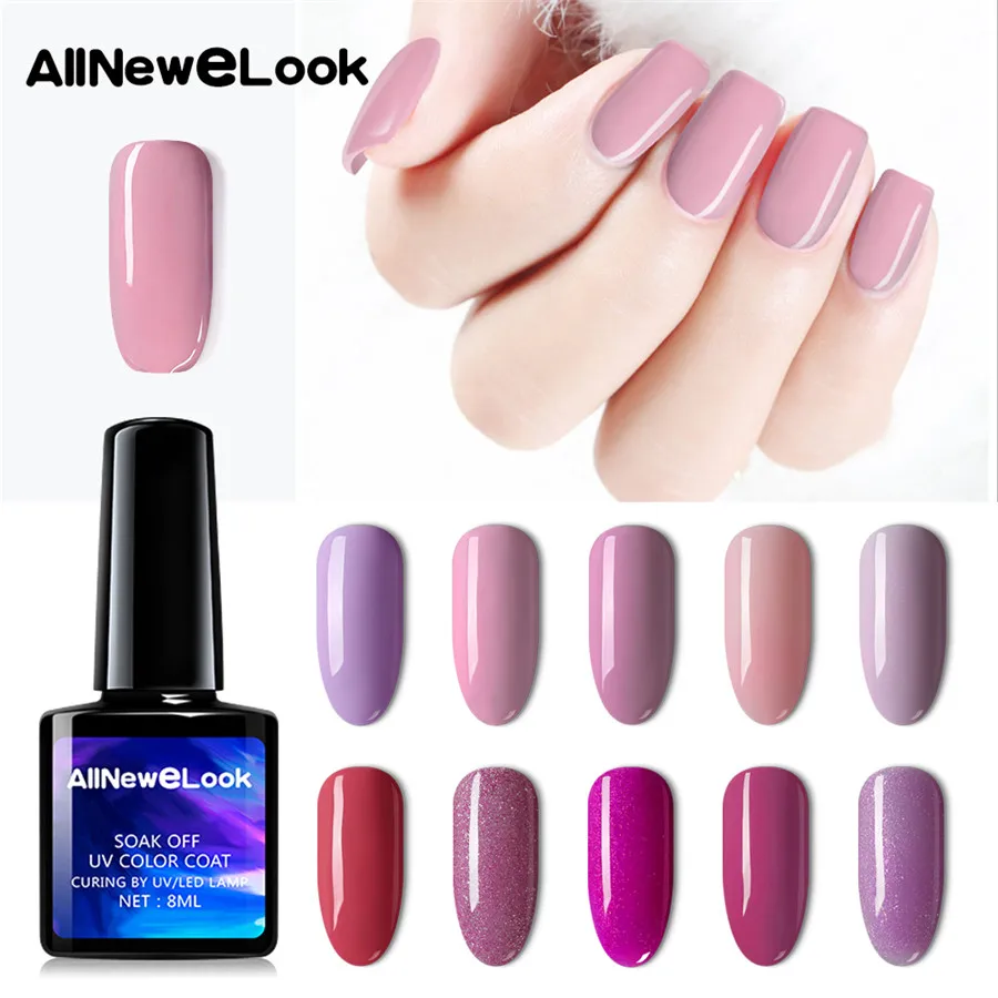 AllNeweLook высококачественный Гель лак для ногтей типсы салона красоты 10 цветов 8 мл