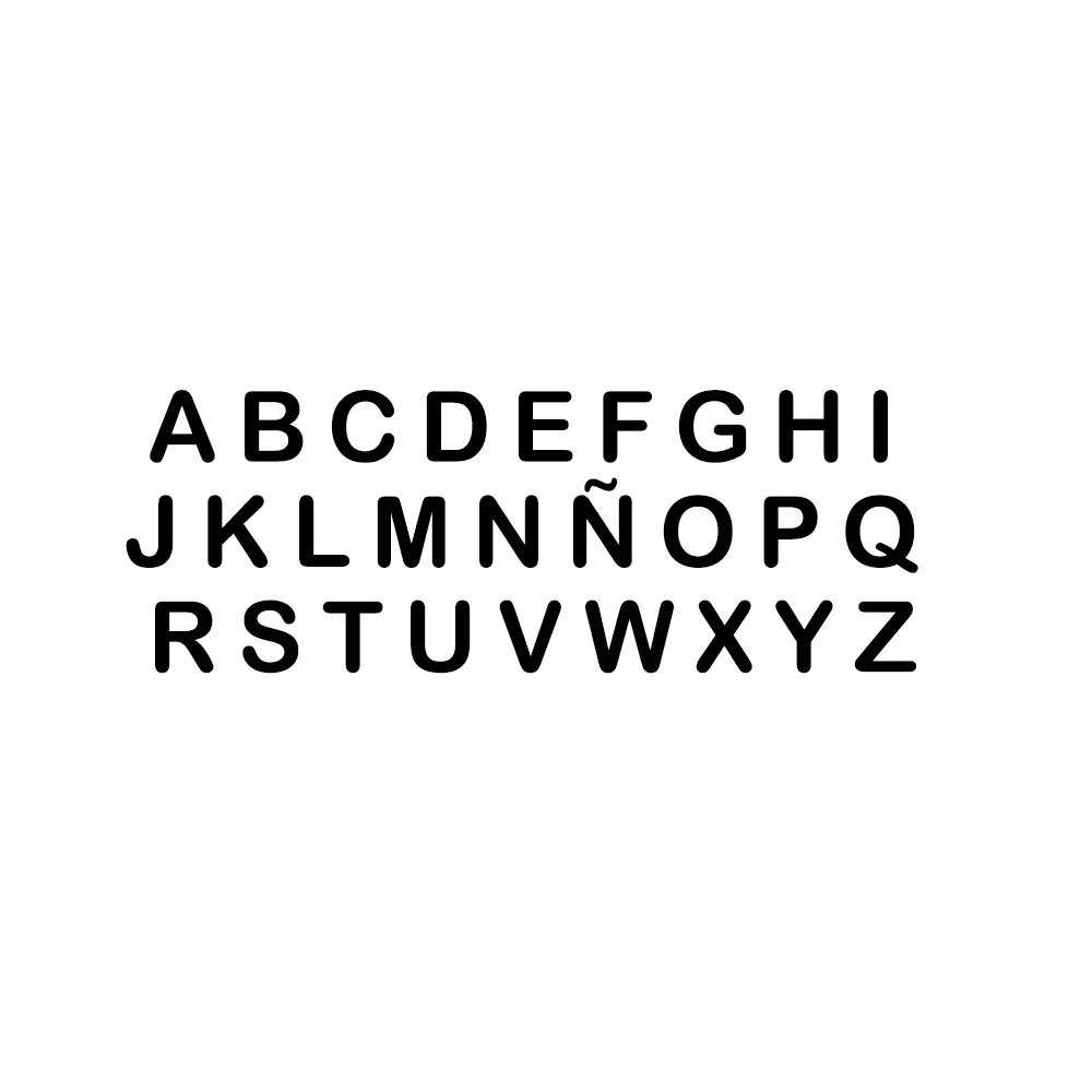 

Black ABC Alphabet Letter Spanish Alphabet Letter Stickers Planner Teacher Car Sticker 23CM
