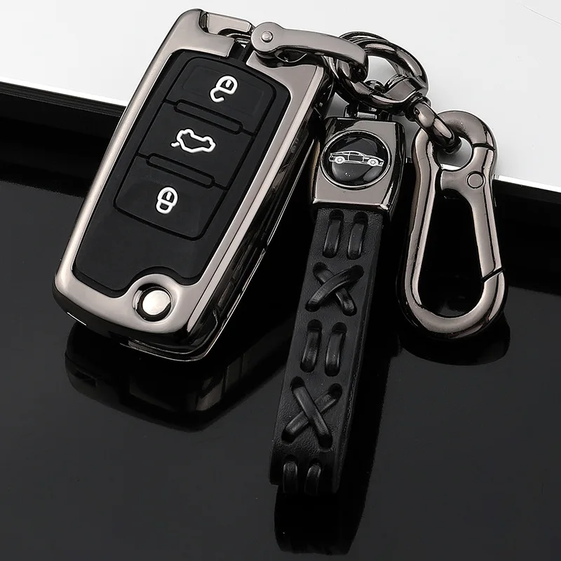 

Galvanized Alloy car key cover case shell for VW Golf Bora Jetta POLO GOLF Passat For Skoda Octavia A5 Fabia For SEAT Ibiza Leon