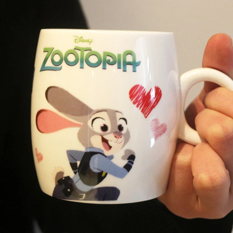 400 мл Zootopia бегущий кролик красная лисица керамическая кружка молоко модная кружка кофейная чашка для воды Милая чашка для завтрака Рождественский подарок