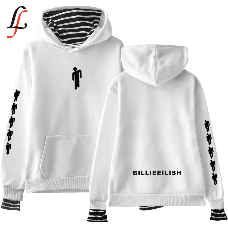 Billie Eilish толстовки Stweatshirts Harajuku женские поддельные из двух частей Осенние теплые с