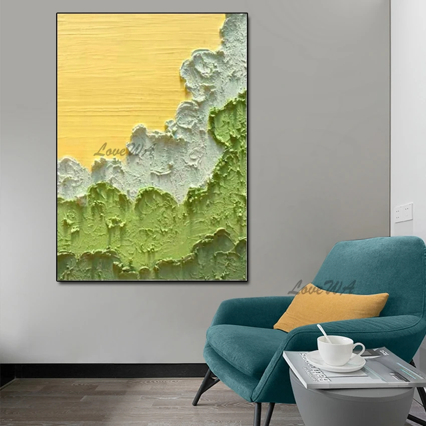 

Новое поступление дома хорошее Wall Art холст картины с желтыми и зелеными Цвета безрамочные настенные картины современного искусства для Гос...