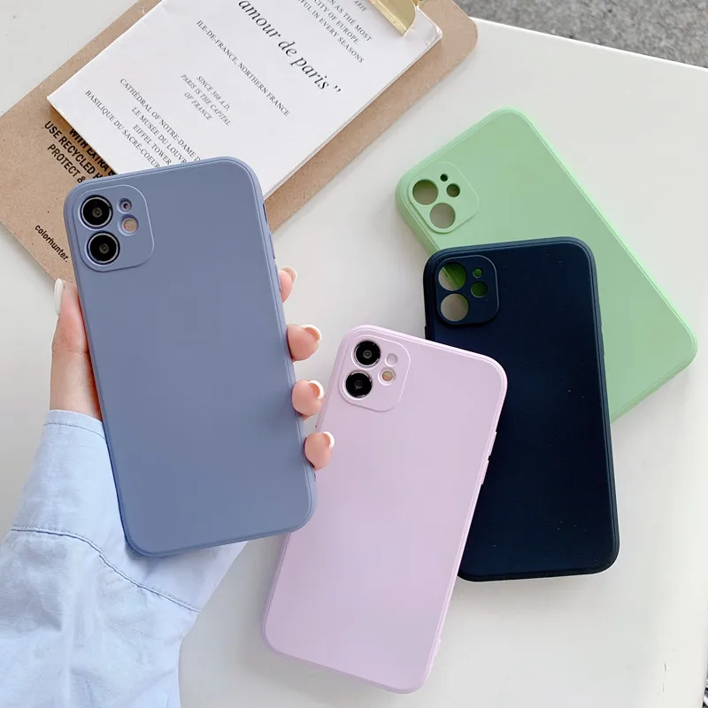 Новый роскошный оригинальный квадратный Мягкий силиконовый чехол для iPhone 12 mini 11
