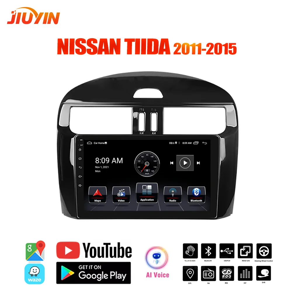 

JIUYIN Android 10 Touch Screen Car Radio For Nissan Tiida 2011-2015 Stereo WIFI Bluetooth GPS Navigation Multimedia Video Player