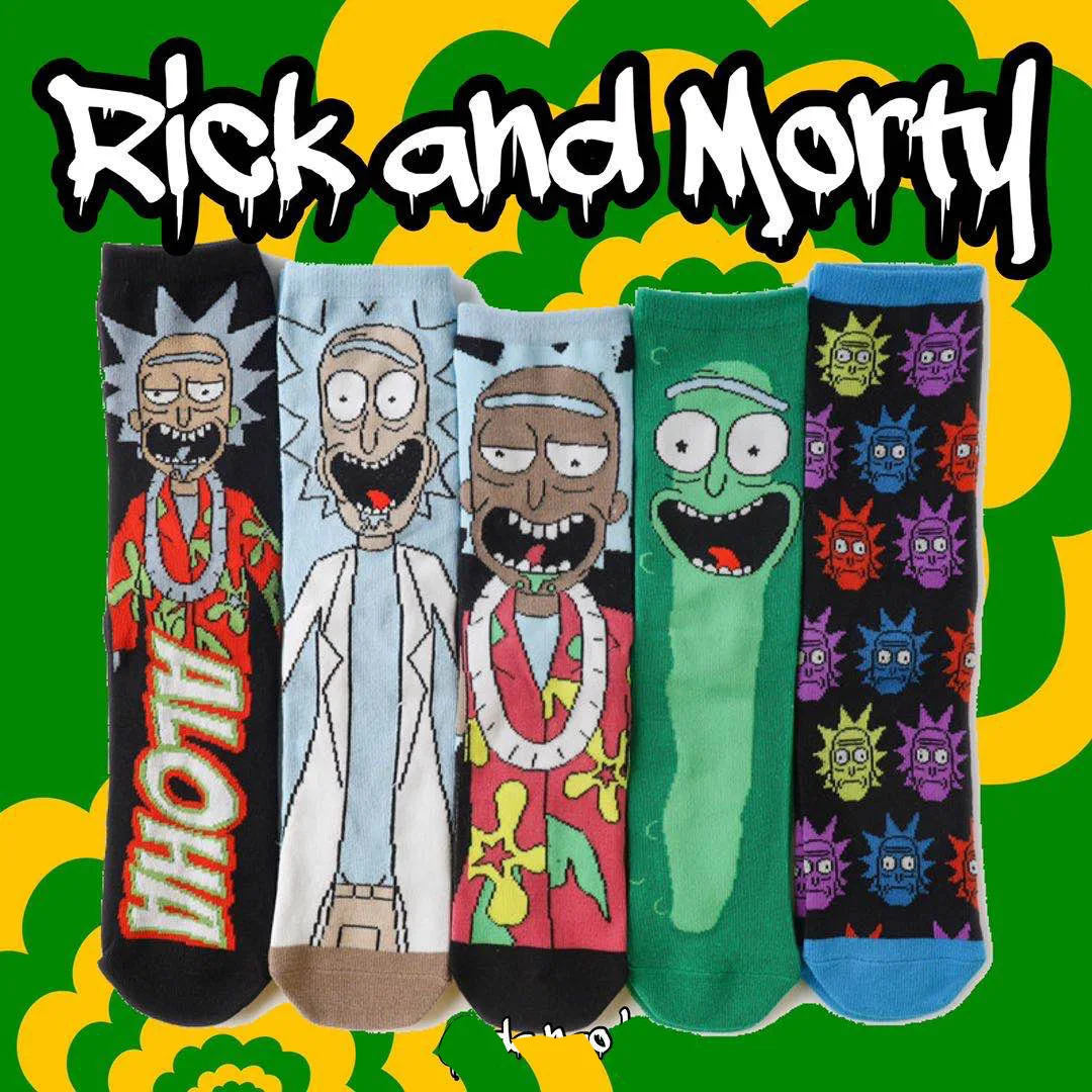 

European Cartoon Funny Unisex Skateboard Men Women Tube Socks Fashion Creative Crew Jacquard Fancies Gift Sock Trendy