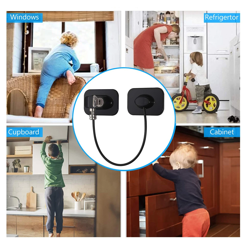 

2PCS Children's cabinet door anti-pinch security lock baby protective cabinet lock drawer cabinet refrigerator lock drawer