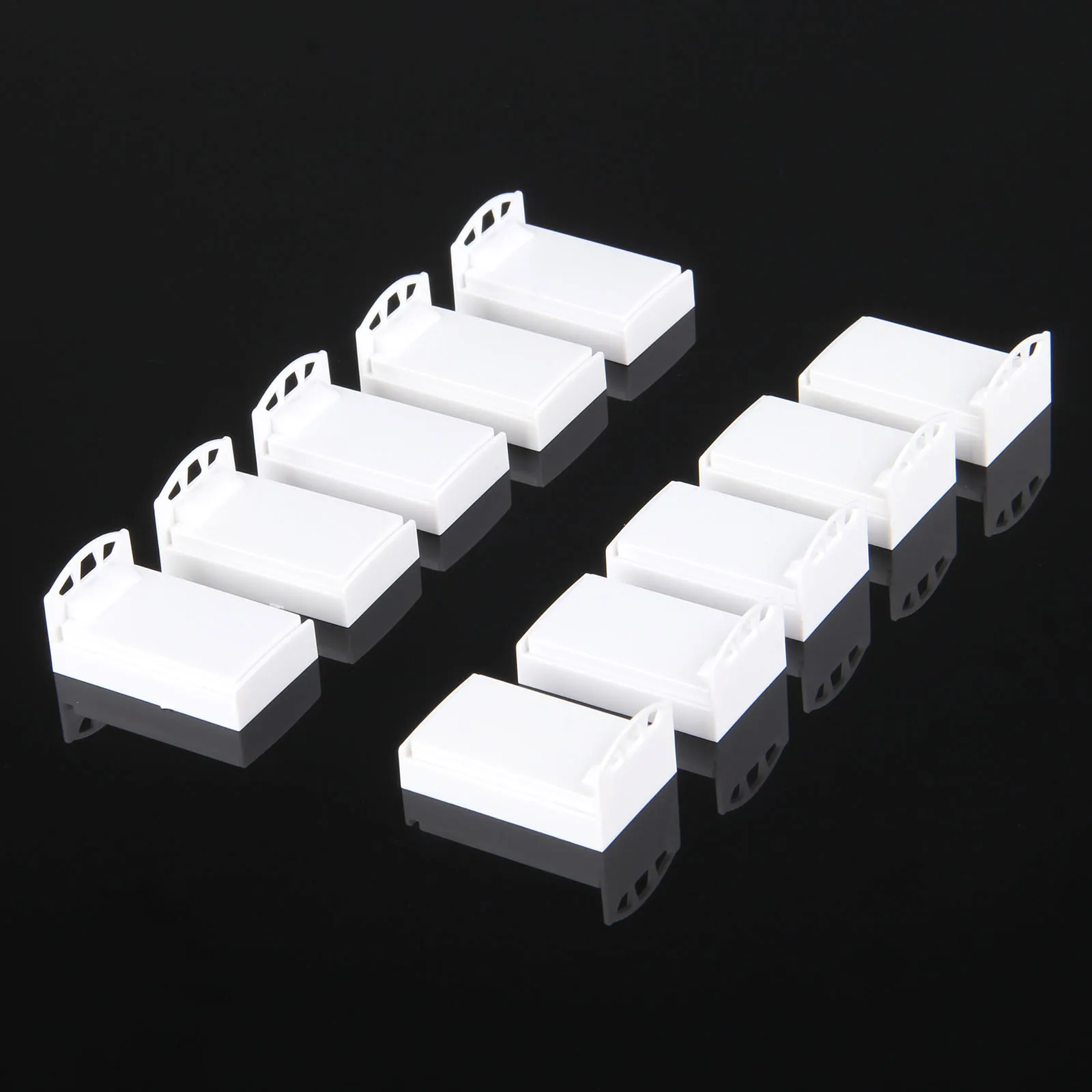 

10pcs 42mm/1.65" Single Bed Model Dolls House Bedroom Furniture For Train Model Doll House Room Box House Model 1:50 Scale
