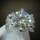 Huitan новый дизайн Свадебные обручальные кольца серебряный цвет аксессуары Современное женское кольцо Подарок на годовщину Роскошные ювелирные изделия
