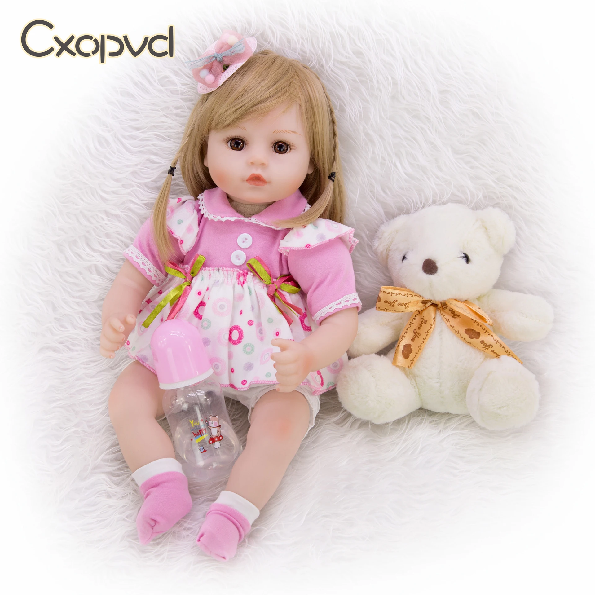 18 дюймов перерожденные куклы младенцы полный корпус силиконовые сладкие девочки
