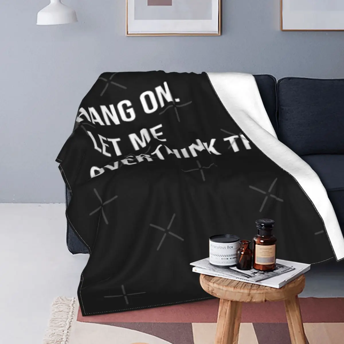 

Manta a cuadros para cama, colcha de muselina, para colgar, Let Me Overthink