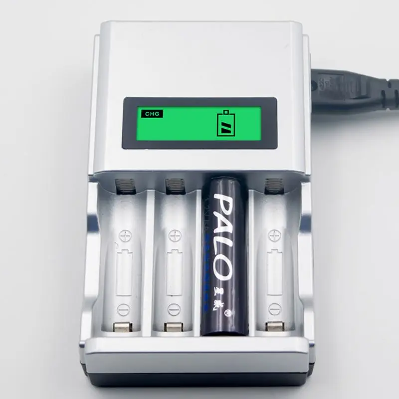 4 Slots LCD Display Smart Intelligent Battery Charger Fast Charging Device for AA/AAA NiCd NiMh Rechargeable Batteries | Электроника