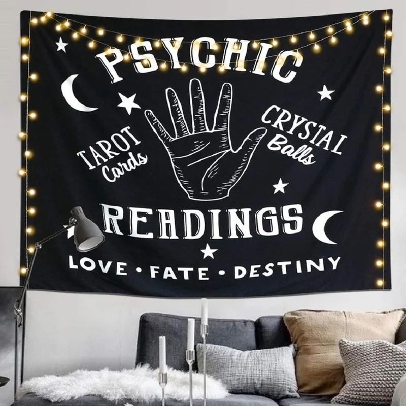 

Tapestry Moon and Star Psychic Readings Black Mandala Wall Hanging Hand Bohemian Wall Blanket Bedroom Living Room Home Decors