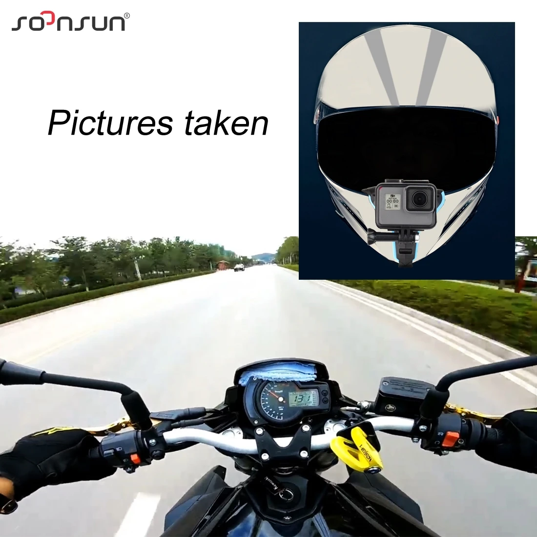 Держатель для мотоциклетного шлема SOONSUN фиксированный ремешок GoPro Hero 9 8 7 6 5 4 3 DJI Osmo