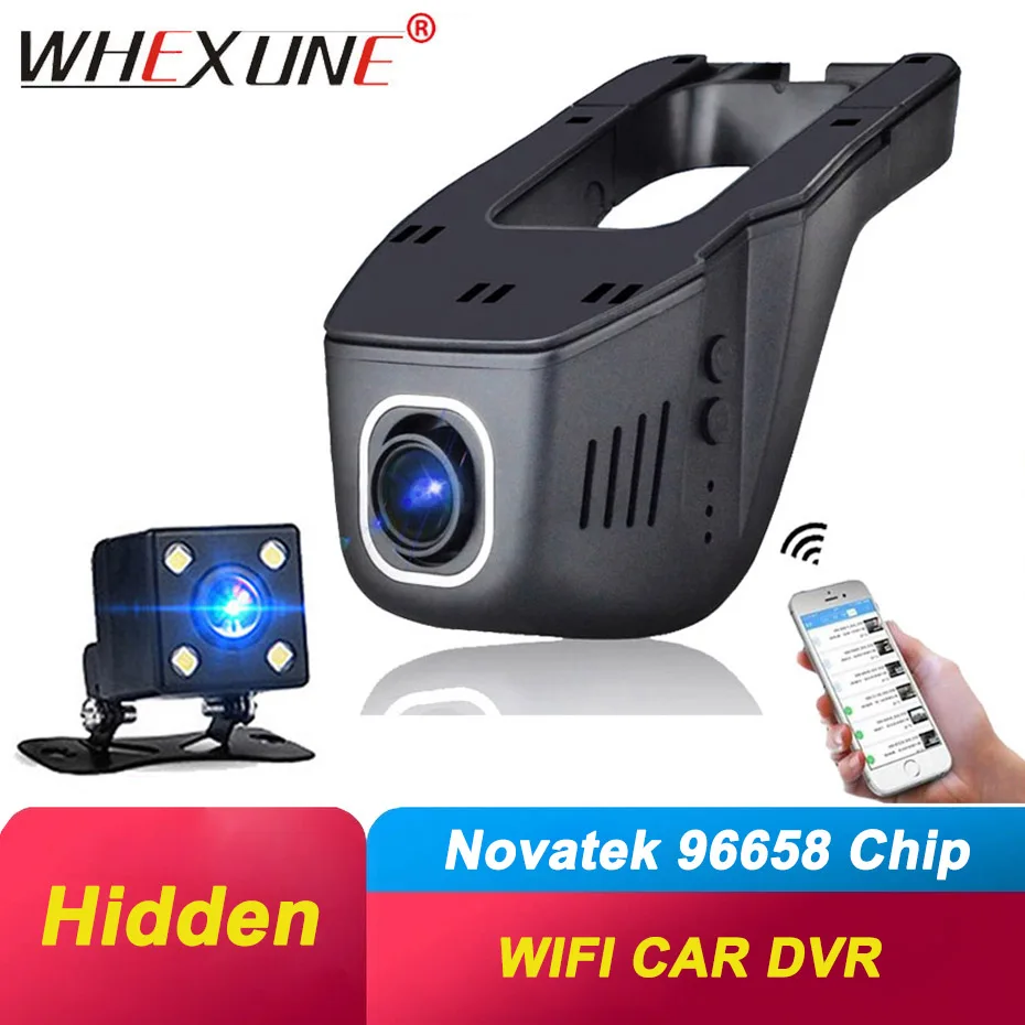 WHEXUNE Wi Fi видеорегистратор Автомобильный Novatek SONY IMX 323 скрытый камера регистратор