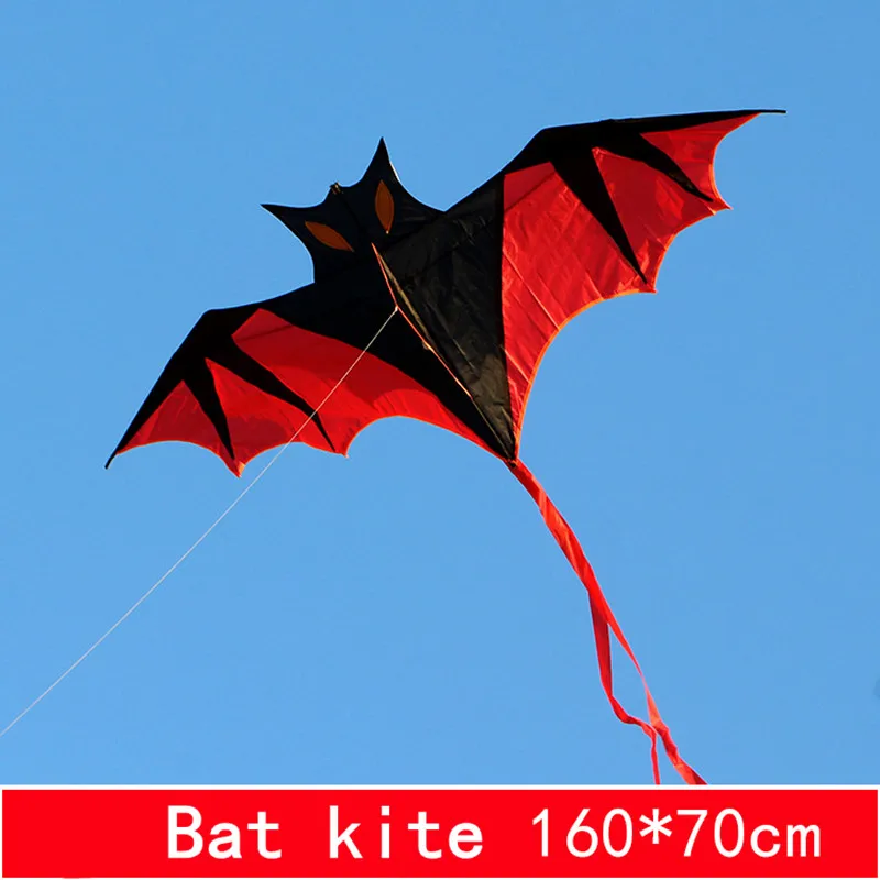 

1.6m Bat Kite Flying Line Ripstop Nylon Fabric Outdoor Toys Kites For Adults Aqui Lone Reel Bag Parafoil Bird Kite Board Sports