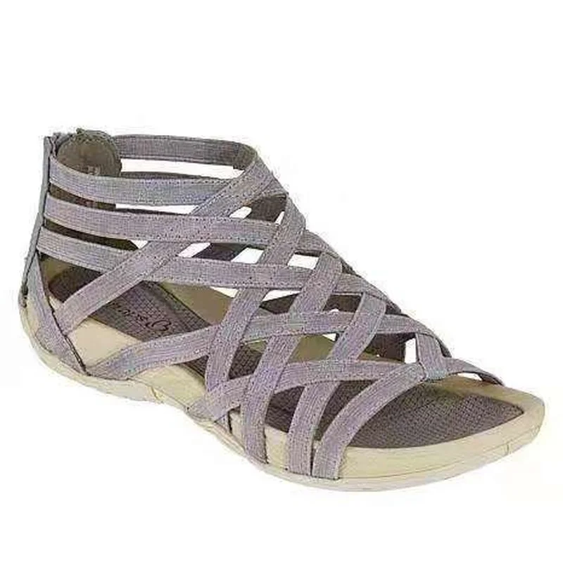 

new Summer Women Sandals Round Toe Hollow-Out Breathable Flat Sandals Casual Oeep Top Rome Sandalias Zapatillas Mujer 2021