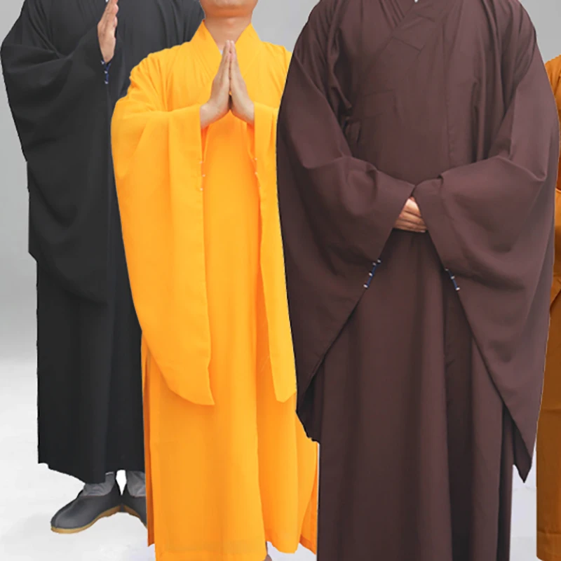 

USHINe Zen Buddhist robe Lay monk meditation gown monk training uniform suit Lay Buddhist clothes set