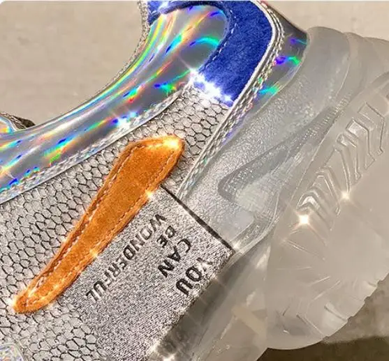 Женские кроссовки на прозрачной подошве повседневные дышащие с