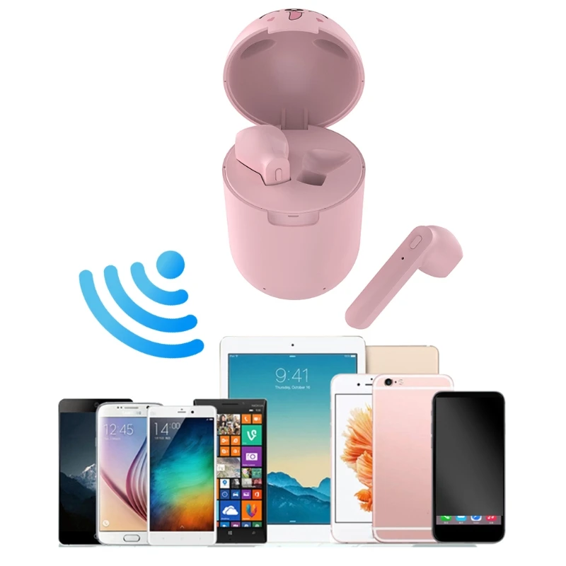 

Blueteeth 5.0 Headsets Mini TWS Wireless Headphones with Cartoon Animals Pattern Charging Box