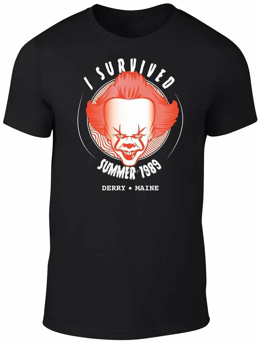 

Men'S I Survived Summer Of 89 T-Shirt Clown Pennywise Horroy Halloween Oversized Tee Shirt male brand tshirt summer plus