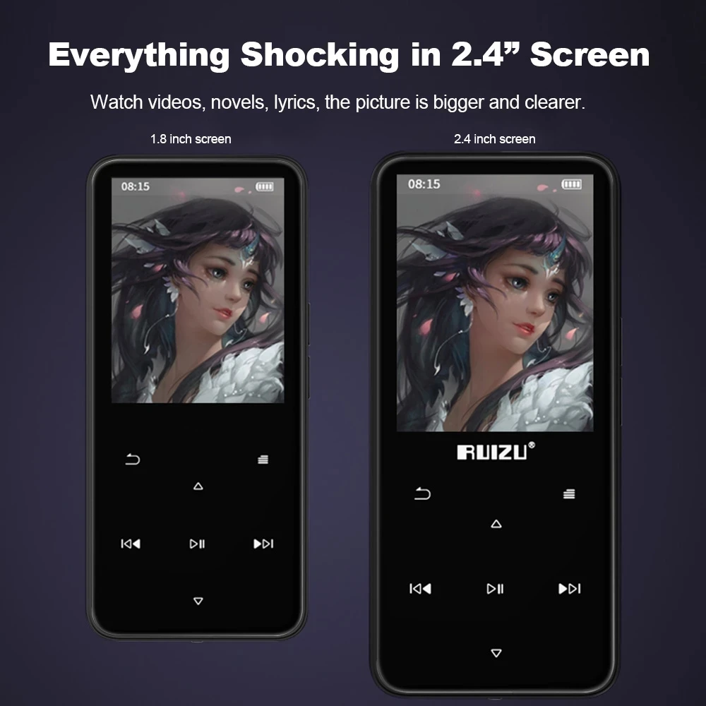 2021 RUIZU D10 Bluetooth 4 0 Mp3 плеер Музыкальный 8 Гб металлический нажатием кнопки