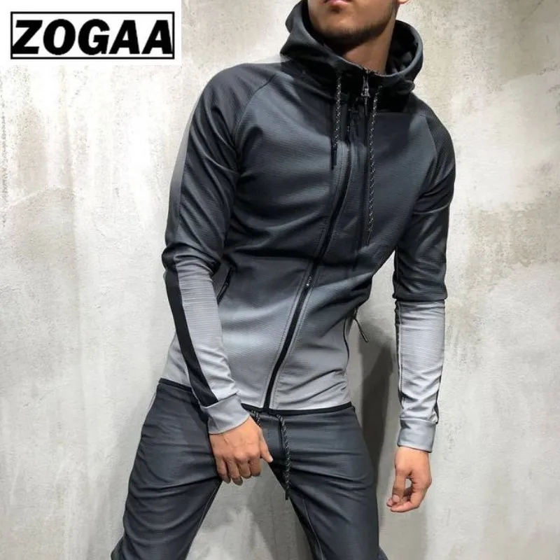 ZOGAA новинка 2019 брендовый мужской спортивный костюм комплект из 2 предметов 3D