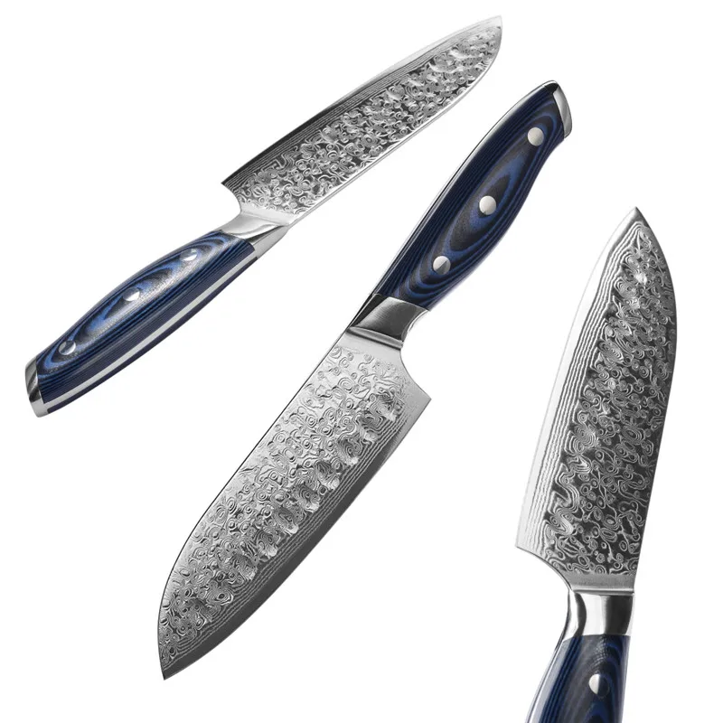 5-дюймовый нож Santoku 67 слоев японский Дамаск нержавеющая сталь VG10 шеф-повар