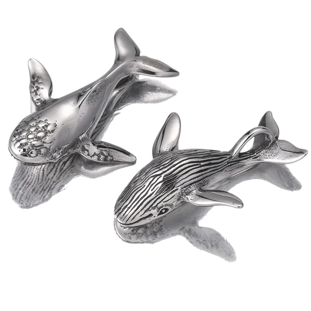 

3D Stainless Steel Whale Antique Charms Pendant for DIY Jewelry Making Waterproof Necklace Bracelet Designer Bulk Wholesale