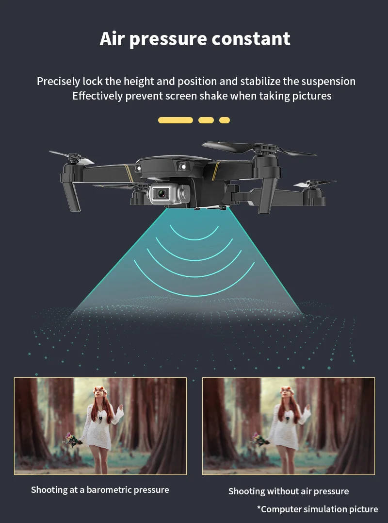 Радиоуправляемый Дрон с камерой HD 1080P FPV wifi высотный беспилотник selife вертолет складной Квадрокоптер оптический поток позиционирования Дрон