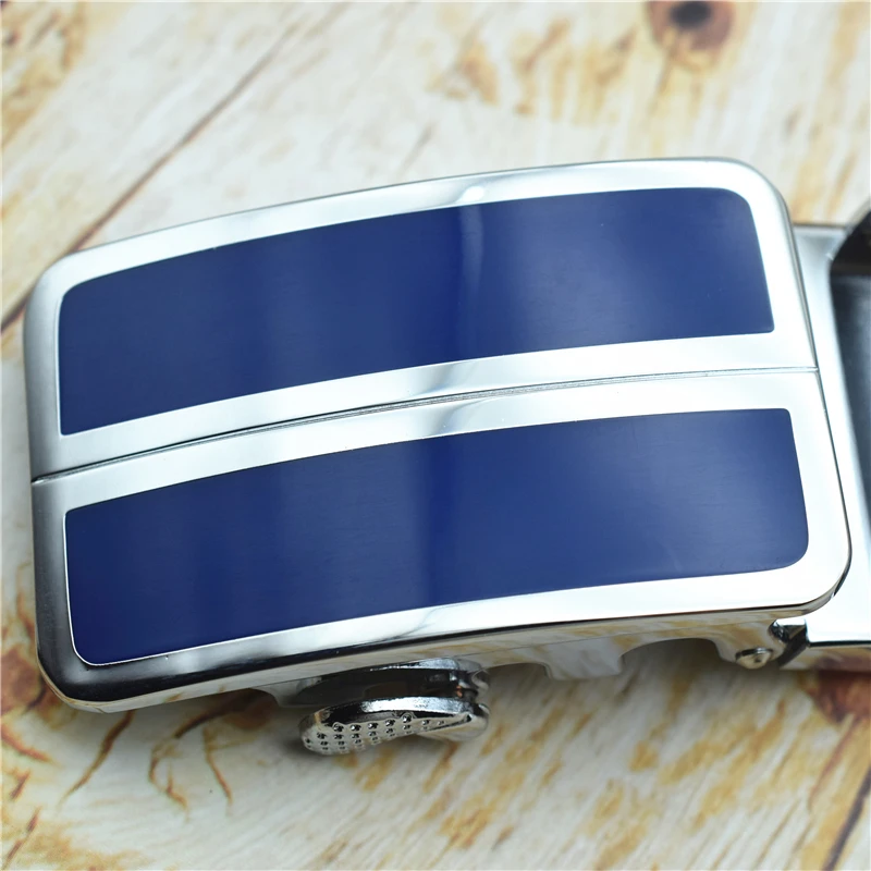 Ремень мужской с автоматической пряжкой дизайнерский пояс из воловьей кожи