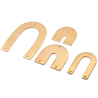 raw brass geometry charmsraw brass earrings connectors u shape stamping pendant tags with 4 holes diy for women earrings making