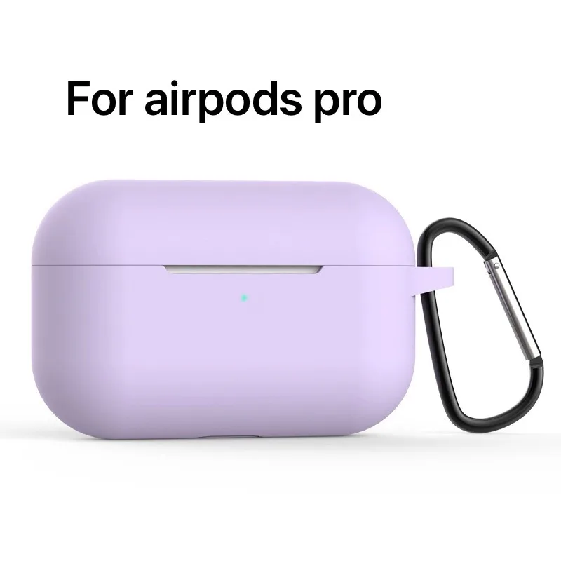 purple AirPods pro Силиконовый чехол airpods 1/2/pro с брелком для Apple airpods чехол 1/2/airpods pro Чехол защитный чехол - Цвет: purple AirPods pro