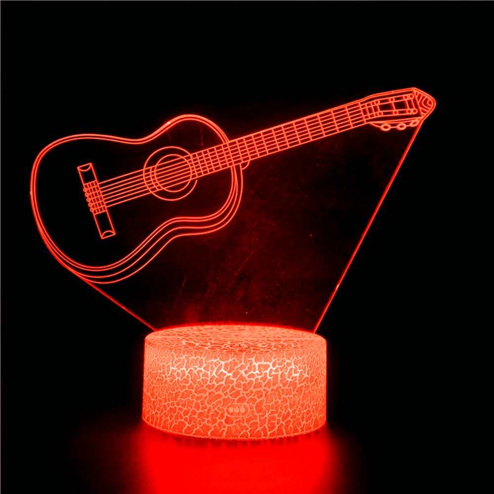 

Цветной яркий ночник в форме 3D гитары с дистанционным управлением, светодиодный ночсветильник с сенсорным управлением и питанием от USB, 16 ме...
