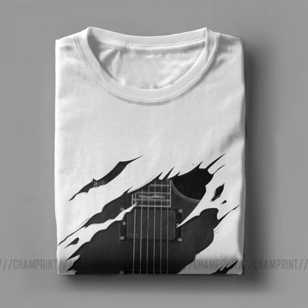 RIP Guitar Футболка мужская музыкальная летняя одежда с коротким рукавом крутые футболки круглым вырезом из